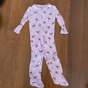Silkberry Baby Autumn Deer Print Footie Pajamas